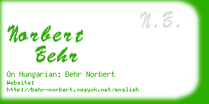 norbert behr business card